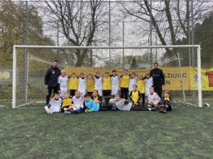 Fußballmannschaft im Tor